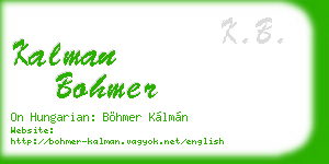 kalman bohmer business card